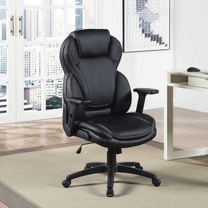 OSP Home Furnishings Exec High Back Bonded Leather Office Chair with Lumbar Support and Flip Arm Rests EC91150-EC3