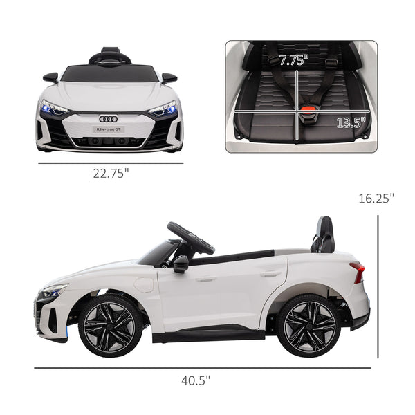 English Elm Aosom Licensed Audi Rs E-tron Gt 12v Kids Electric Ride on Car with Remote Control W2225P217176