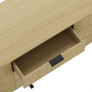 English Elm Dresser Six Drawer Oak Grain Wide Low Profile Minimalist Bedroom Storage Cabinet B365S00145