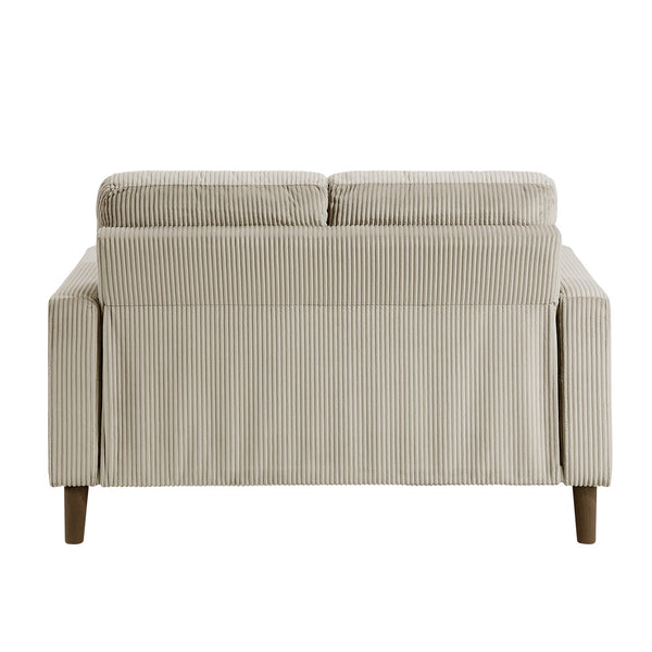 English Elm Modern Track Arm Loveseat with Soft Corduroy Upholstery, Plush Cushions and Faux Wood Legs for Cozy Living Spaces taupe 45.5 L x 26 W x 21.5 H B011P362567