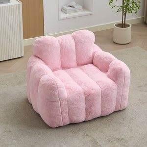 English Elm Lotus Oversized Bean Bag Sofa Memory Foam Filled Accent Chair for Living Room Pink W2311P457273