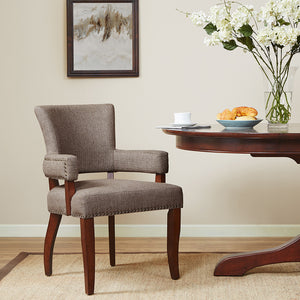 Madison Park Dawson Traditional Arm Dining Chair FPF20-0387 Brown