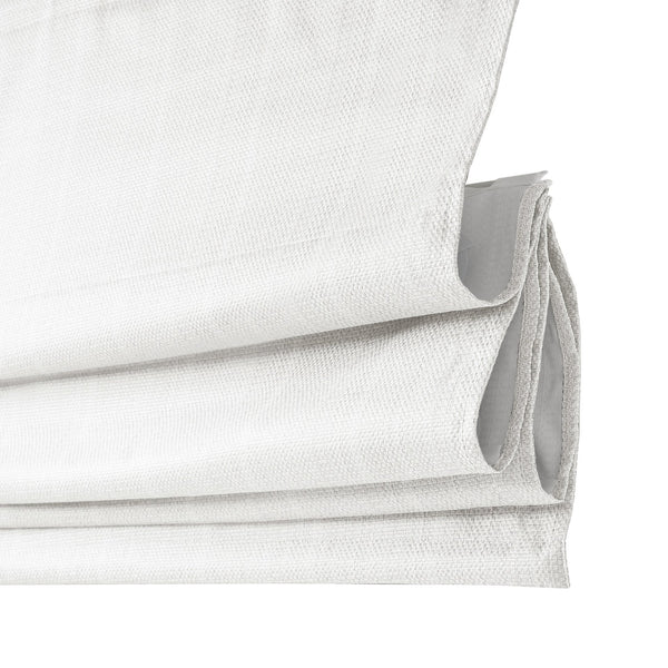 JLA Home Madison Park - Basketweave Cordless Roman Shade—Textured Room Darkening with Thermal Insulation & OEKO‑TEX Safety White MP40-7224