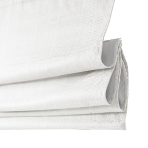 JLA Home Madison Park - Basketweave Cordless Room Darkening Roman Shade with Thermal Insulation, OEKO‑TEX Certified Privacy White MP40-7227