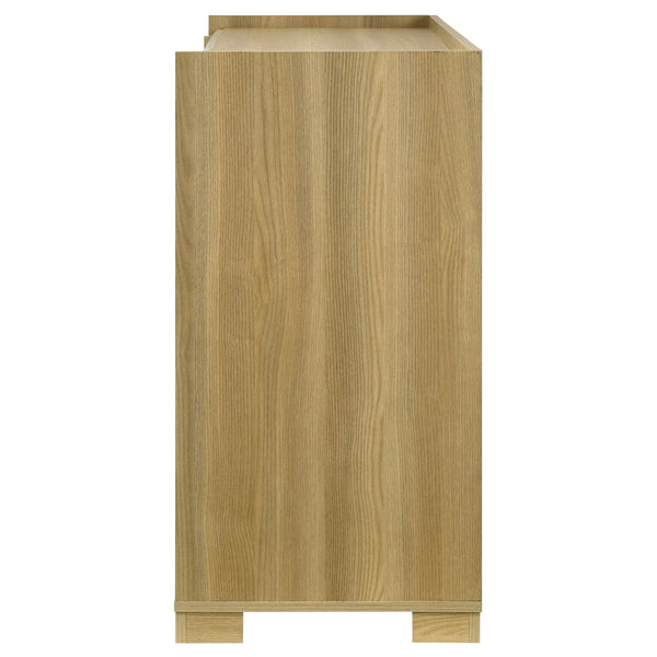 English Elm Lincoln 6-Drawer Dresser - Modern Two-Tone Design With Natural Wood Trim For Stylish Bedroom Storage B062P378411