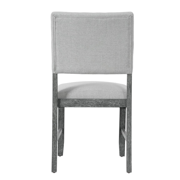 English Elm Wooden Modern Fabric Upholstered Dining Chairs Set of 4 – Farmhouse Style, Padded Seats & Solid Wood Legs Gray+Beige N752P294998E