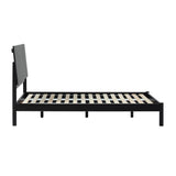 Slatted Headboard Mid-Century Modern Solid Wood Queen Bed Black CALB5CBL Walker Edison