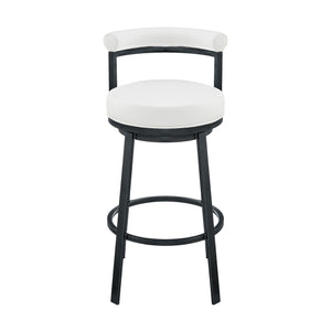English Elm Kallin 360° Swivel Counter/Bar Stool in Cloud Finish with White Faux Leather — Durable, Easy-Clean Comfort B2736P268577