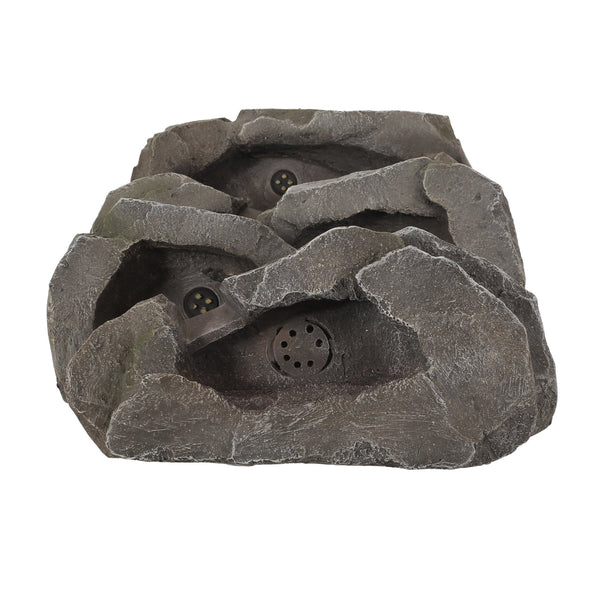 English Elm Christopher Knight Home® - APACHE 4 Tier Fountain Stone Gray - Faux Stone Waterfall with LED Lights, Weather-Resistant 34" 71794.00SGRY