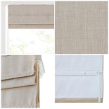 Madison Park Otis Casual Faux Linen Cordless Total Blackout Roman Shade MP40-8188 Natural