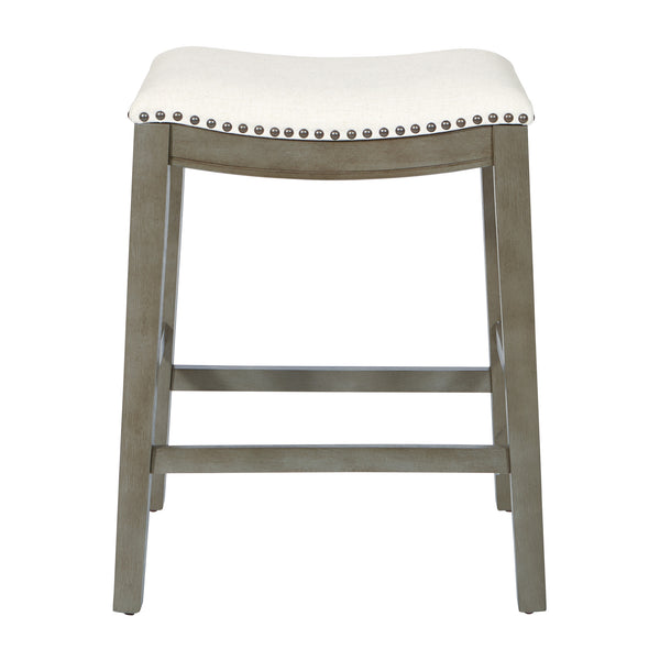 OSP Home Furnishings 24" Saddle Stool - Set of 2 Grey