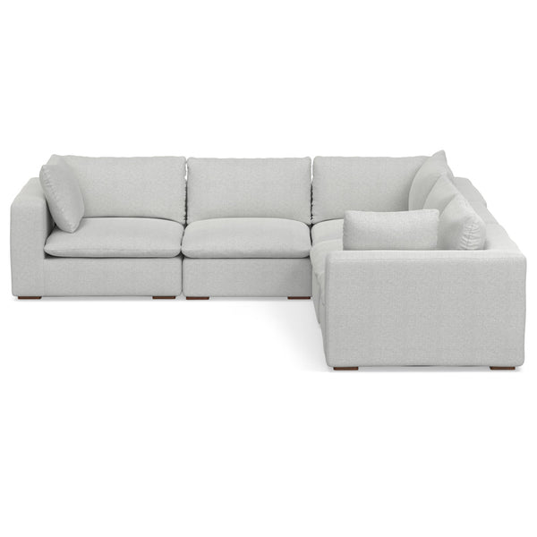 English Elm Jasmine Corner Sectional Sofa - Plush Cloud Grey Comfort For 5, Durable, Easy-Clean Design, Modern Style B136P199256