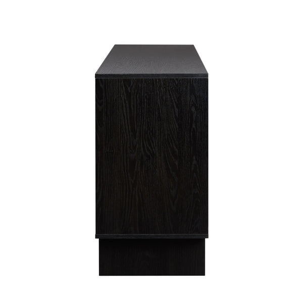 English Elm Walker Edison - 63" Scandi Sideboard with Beveled Drawers — Modern MDF Console with Cable Management & Adjustable Shelves Black 69.75 L x 20.88 W x 7.13 H B185P169078