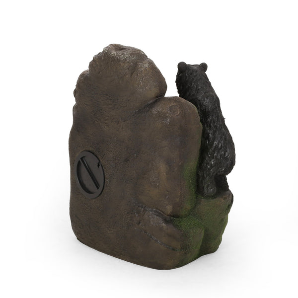 English Elm Christopher Knight Home® - 23.75" Hand Crafted Weather-Resistant Floor Fountain with LED Underwater Lights, Faux Stone Moss Black, 23.75" 71776.00MBLK