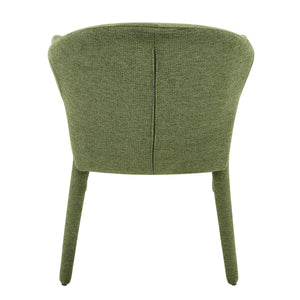 English Elm Modern Chenille Linen Accent Chair Sculptural Hollow Back Swivel Seat for Dining Vanity Green W3493P456222
