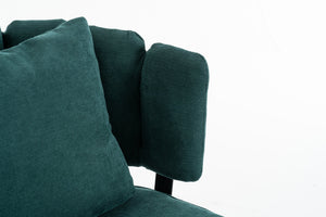 English Elm Decorative Chenille Barrel Tub Chair with Pocket Coil Cushion for Cozy Reading Nooks Green W5188P462020