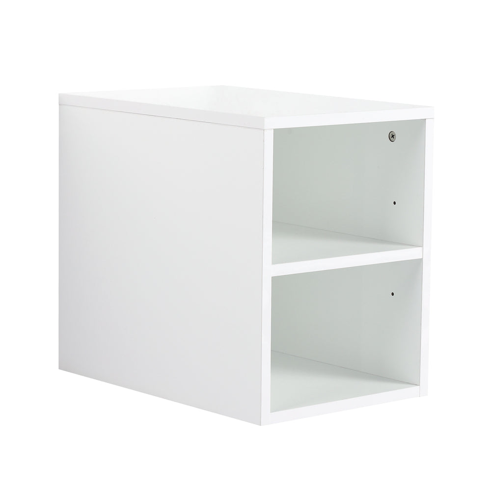 English Elm 12 Eco-Friendly Small Wall Mounted Storage Shelves with Adjustable Two-Tier, Glossy White, Water-Resistant Finish W999P179595