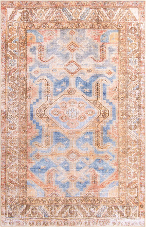 Unique Loom Timeless Paul Machine Made Medallion Rug Blue, Beige/Brown/Rust Red 5' 1" x 8' 0"