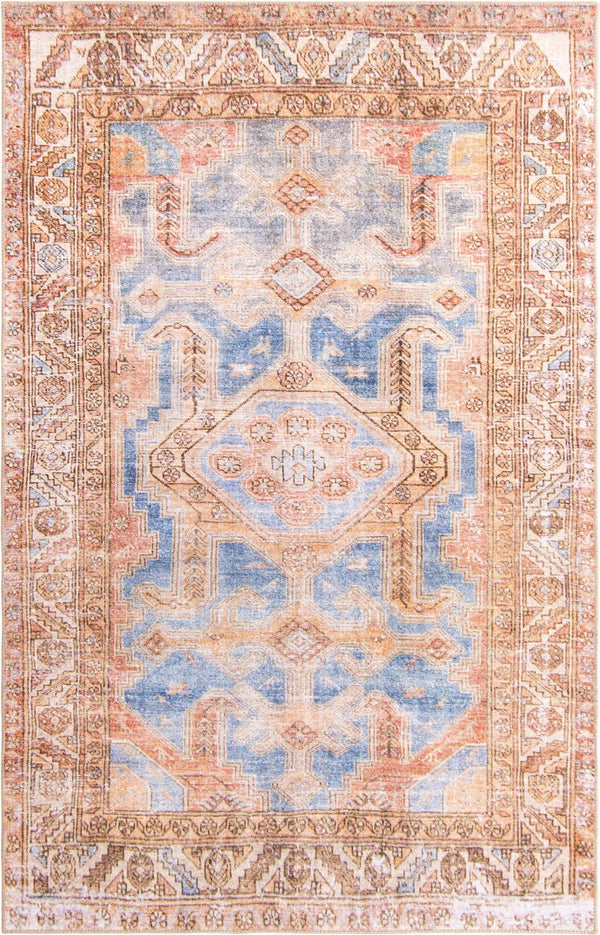 Unique Loom Timeless Paul Machine Made Medallion Rug Blue, Beige/Brown/Rust Red 5' 1" x 8' 0"