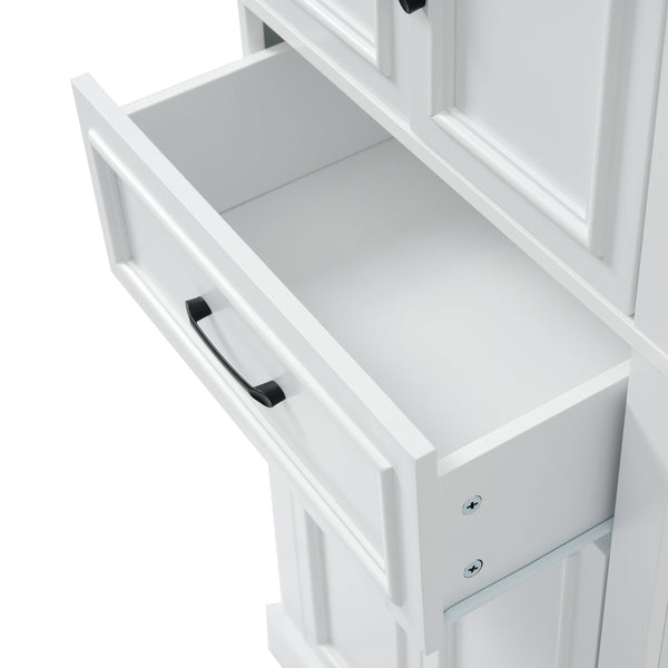 English Elm 70.8" Freestanding Bathroom Vanity with Soft-Close Doors, Adjustable Shelves, Anti-Tip Safety & Sleek Handles N729P335558K