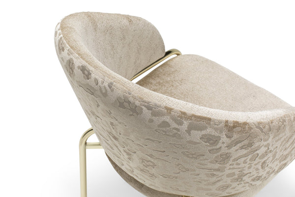 English Elm Onyx Luxe Velvet & Chenille Accent Chair with Gold Metal Frame — Plush Comfort, Durable Chic (96) Beige B009P332649