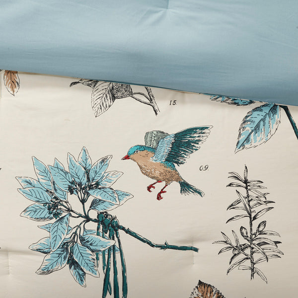 English Elm 7 Madison Park Quincy Cotton Twill Comforter Set Khaki Cal King – 7pc Leaf & Bird Print, OEKO‑TEX Certified Cottage Luxe B03597226