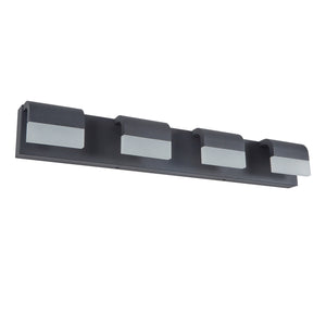 English Elm 4-Light Black LED Vanity Light Acrylic Shade Modern Bathroom Wall Sconce Soft Bright Glow W2312P374895