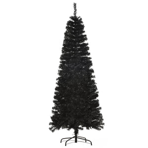 English Elm Homcom 6Ft Slim Pencil Douglas Fir Christmas Tree – Realistic, Easy Assembly, Versatile Black Decor W2225P229705