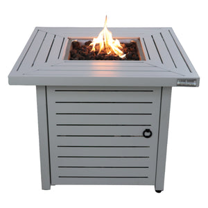 English Elm 25" Steel Propane Fire Pit Table — 25" H x 30" W Modern Outdoor Gas Firepit with Adjustable Flame Control and Durable Steel Construction B120P198375