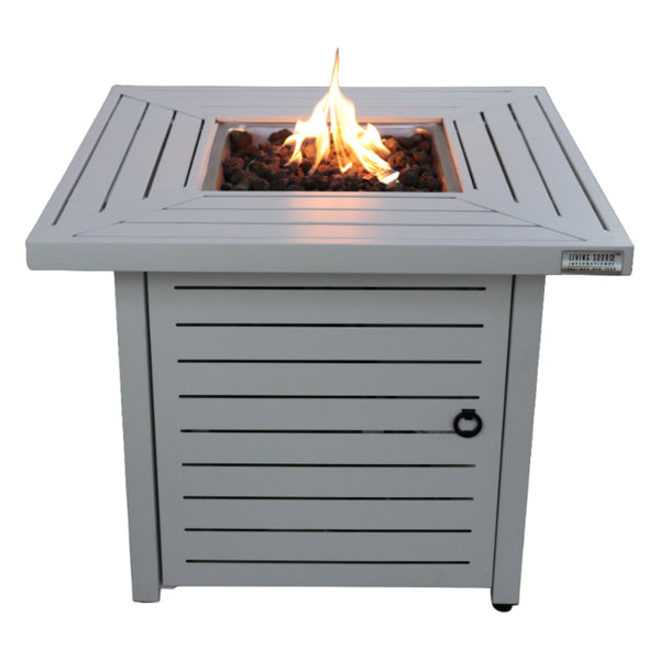 English Elm 25" Steel Propane Fire Pit Table — 25" H x 30" W Modern Outdoor Gas Firepit with Adjustable Flame Control and Durable Steel Construction B120P198375