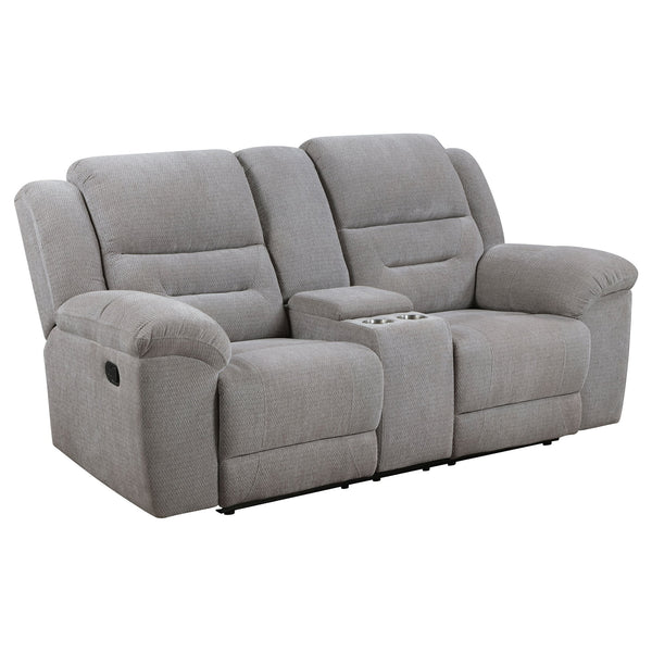 English Elm Sebring Channel Tufted Chenille Reclining Loveseat with Console for Media Rooms B062P441330
