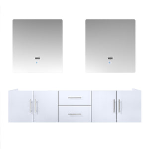 English Elm Glossy Double Bath Vanity 72" W With Led Mirrors - Modern Design, Ample Storage & Easy Installation B2731S00552