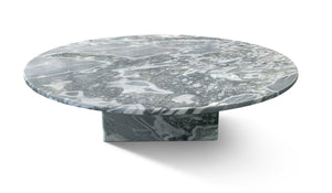 English Elm Blue Gray Marble Coffee Table With Metal Base - Sculptural Design For Modern Living Rooms & Lounges W1696P262769