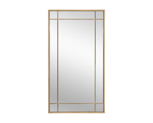 Sunpan PASADENA Floor Mirror - Elegant Brass Frame, Handcrafted, Full-Length Design for Timeless Style & Safety 106552