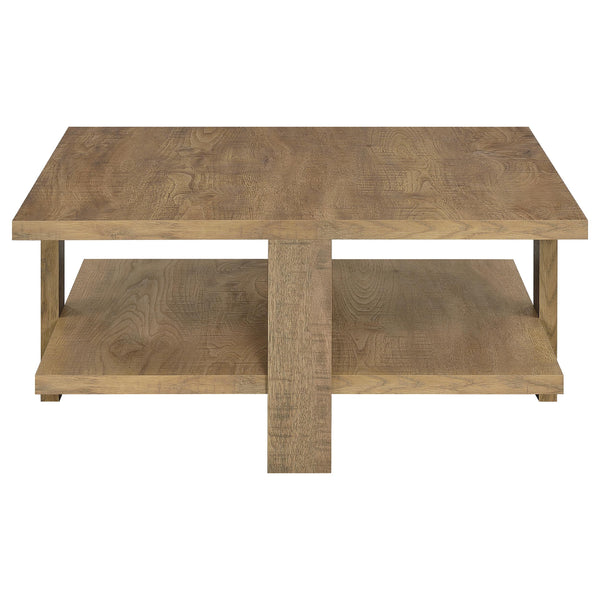 English Elm Runnion Rustic Mango Wood 2 Piece Coffee and End Table Set with Open Shelves B062S01478