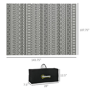 English Elm Outsunny Reversible Boho Polypropylene Outdoor Rug Waterproof Portable Mat for Deck Patio W2225P174556