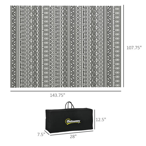 English Elm Outsunny Reversible Boho Polypropylene Outdoor Rug Waterproof Portable Mat for Deck Patio W2225P174556