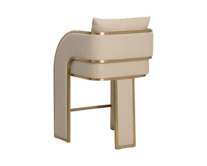 Sunpan BAZ Counter Stool - Napa Beige Faux Leather with Gold Accents for Modern Kitchen & Bar Decor 112283