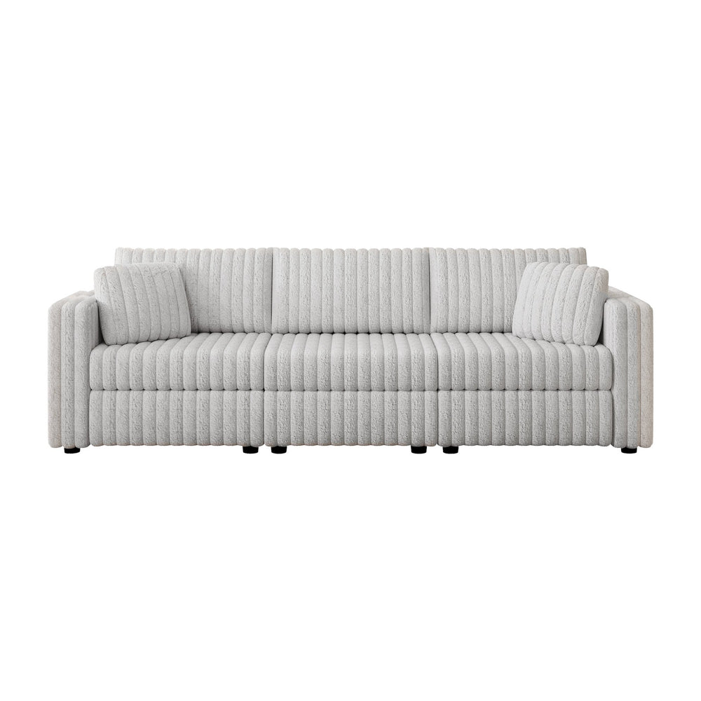English Elm 106.3" Soft Modular 3-Person Sofa - Plush Comfort With Hidden Storage & Modern Style For Any Room W1767S00009
