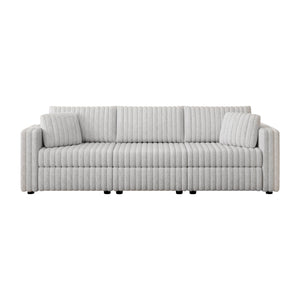 English Elm 106.3" Soft Modular 3-Person Sofa - Plush Comfort With Hidden Storage & Modern Style For Any Room W1767S00009