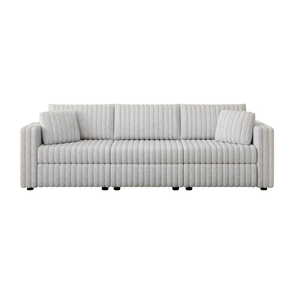 English Elm 106.3" Soft Modular 3-Person Sofa - Plush Comfort With Hidden Storage & Modern Style For Any Room W1767S00009