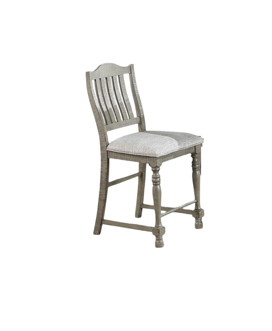 English Elm Classic Plush Upholstered Dining Chair Set of 2 — Light Grey Bentwood Seats, Carved Front Legs, Open Slat Back, Counter Height Support B011P193977