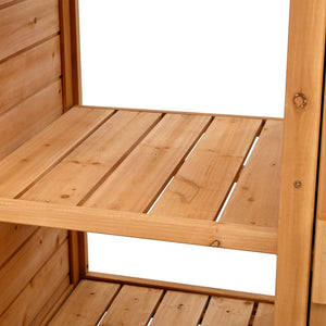 English Elm Topmax Fir Wood Hutch Potting Bench with Drawers Shelves Mudroom Storage N717P229024A