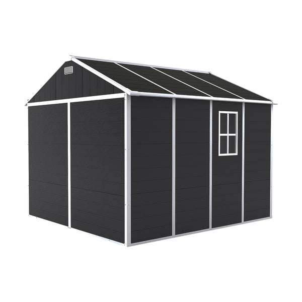 English Elm Campcraft 8x8 Ft Resin Storage Shed Thick Pp Panels Lockable Door Uv Resistant Outdoor W1598S00024