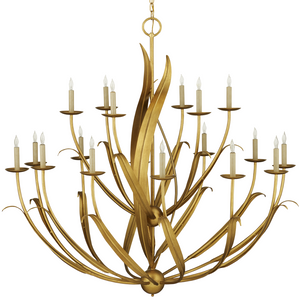 Menefee Gold Chandelier - Elegant Wrought Iron Design with Antique Finish, Perfect for Any Space