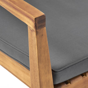 English Elm Christopher Knight Home® - MONTROSE Rocking Chair with Acacia Wood Frame and Water-Resistant Cushion for Cozy Outdoor Relaxation Teak 39.5 L x 28.25 W x 7 H 62389.00