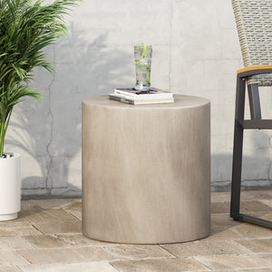 English Elm Christopher Knight Home® - Outdoor Lightweight Concrete Side Table - Modern, Durable Accent For Patio & Garden Use N773P351026G