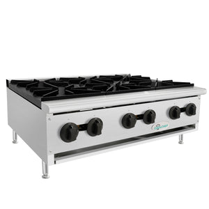 English Elm 180,000 Btu Six Burner Commercial Gas Hot Plate Stainless Steel Restaurant Range W3629P462154