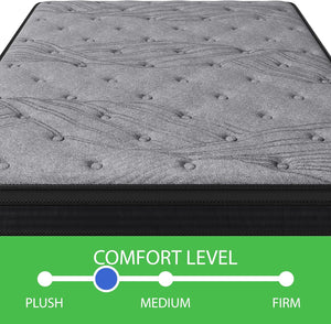 English Elm 12 Inch Soft-Medium Firm Mattress With 560 Pocket Coils For Ultimate Comfort And Motion Isolation B347P347431