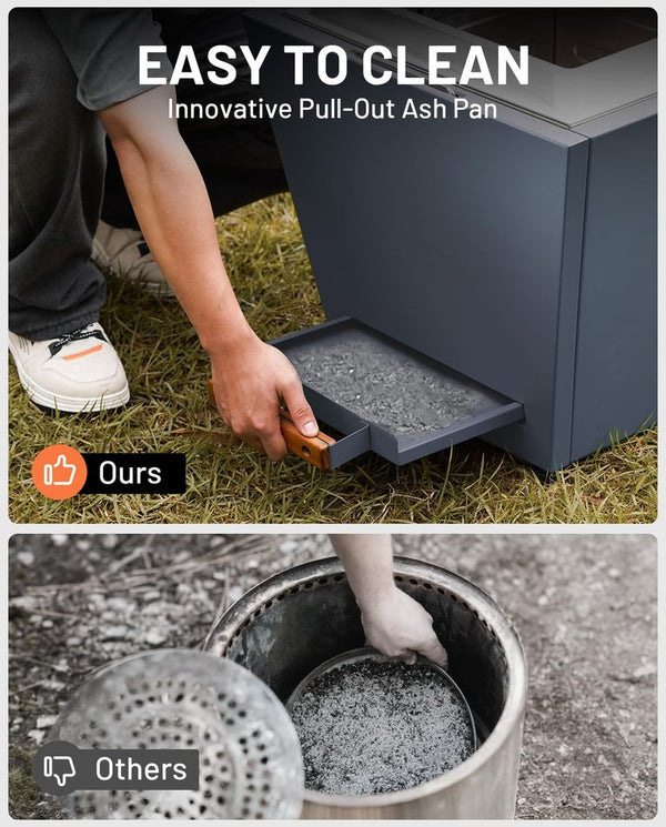 English Elm Cyberpit One 20-Inch Portable Smokeless Fire Pit With Pull-Out Ash Pan For Effortless Outdoor Fun W944P272775